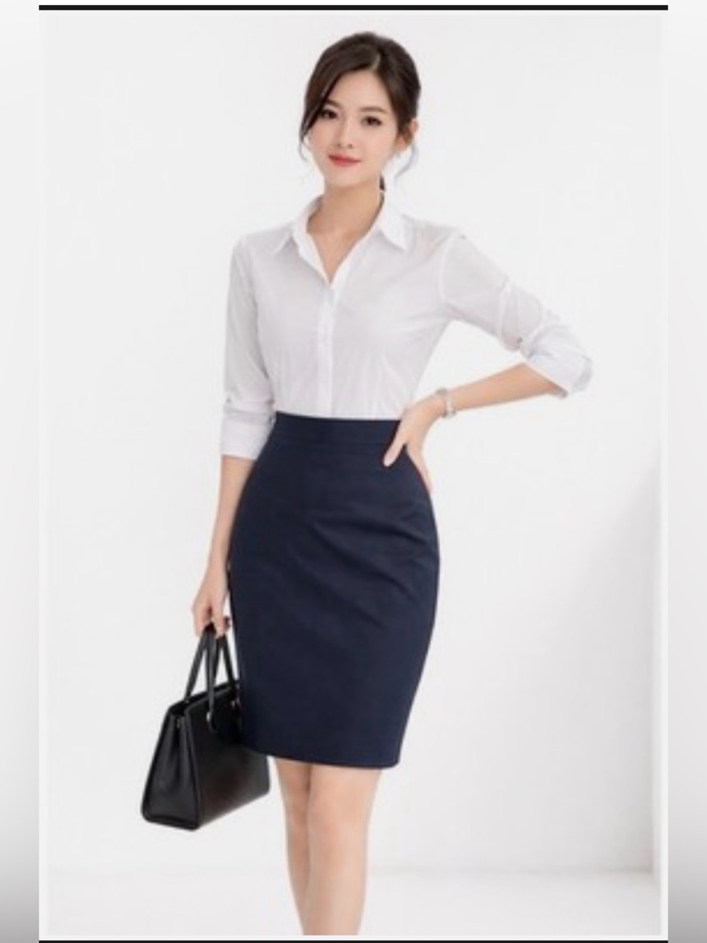 The Limited High Waisted Navy Pencil Skirt- NWT